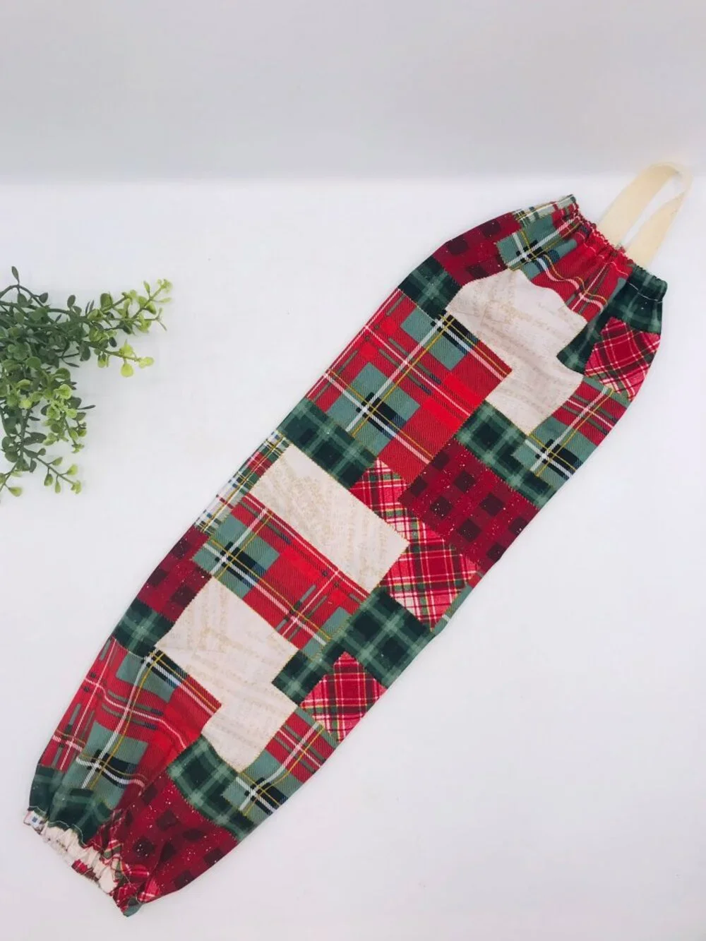 Grocery Bag Holder: Plastic Bag Organizer, Christmas Patchwork Holds 25+ Bags